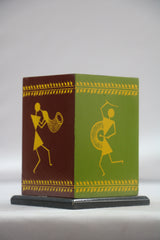 Handcrafted Channapatna Pen Stand – Colorful Hand-Painted Wooden Holder