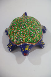 Hand-Painted Metal Tortoise | Decorative Animal Figurine