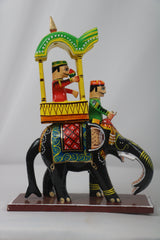 Traditional Ambari with Raja – Wooden Handcrafted Showpiece