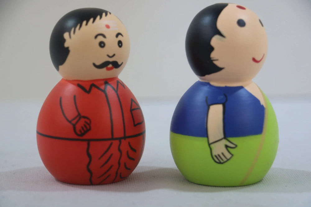 Traditional Couple Dolls in Non-Toxic Green – Perfect Cultural Decor BHARAT HANDICRAFTS