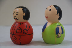 Traditional Couple Dolls in Non-Toxic Green – Perfect Cultural Decor