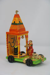 Hand-Painted Shiva Mandir – Traditional Wooden Decorative Temple for Home