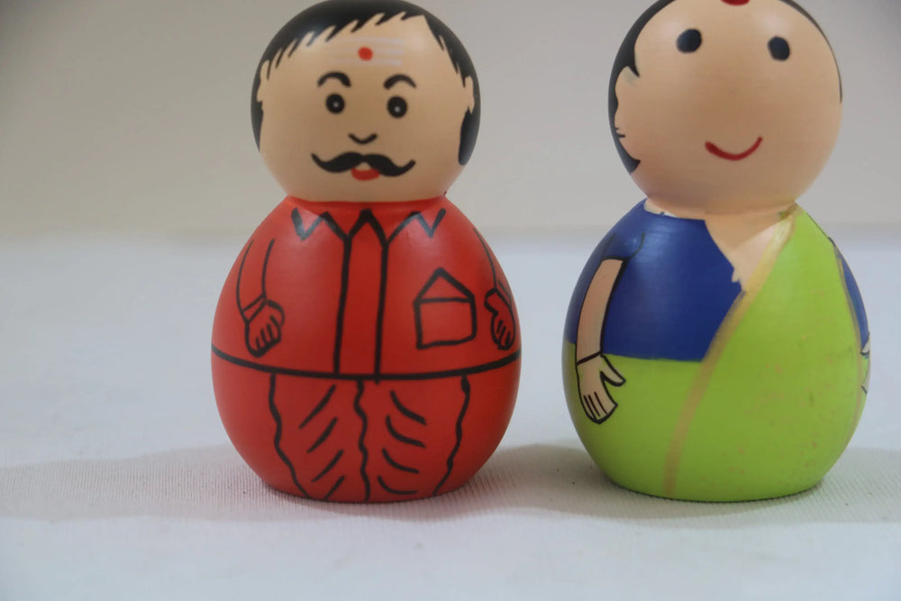 Traditional Couple Dolls in Non-Toxic Green – Perfect Cultural Decor BHARAT HANDICRAFTS