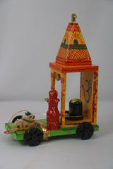 Hand-Painted Shiva Mandir – Traditional Wooden Decorative Temple for Home