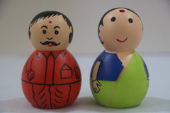 Traditional Couple Dolls in Non-Toxic Green – Perfect Cultural Decor