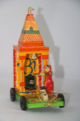 Hand-Painted Shiva Mandir – Traditional Wooden Decorative Temple for Home