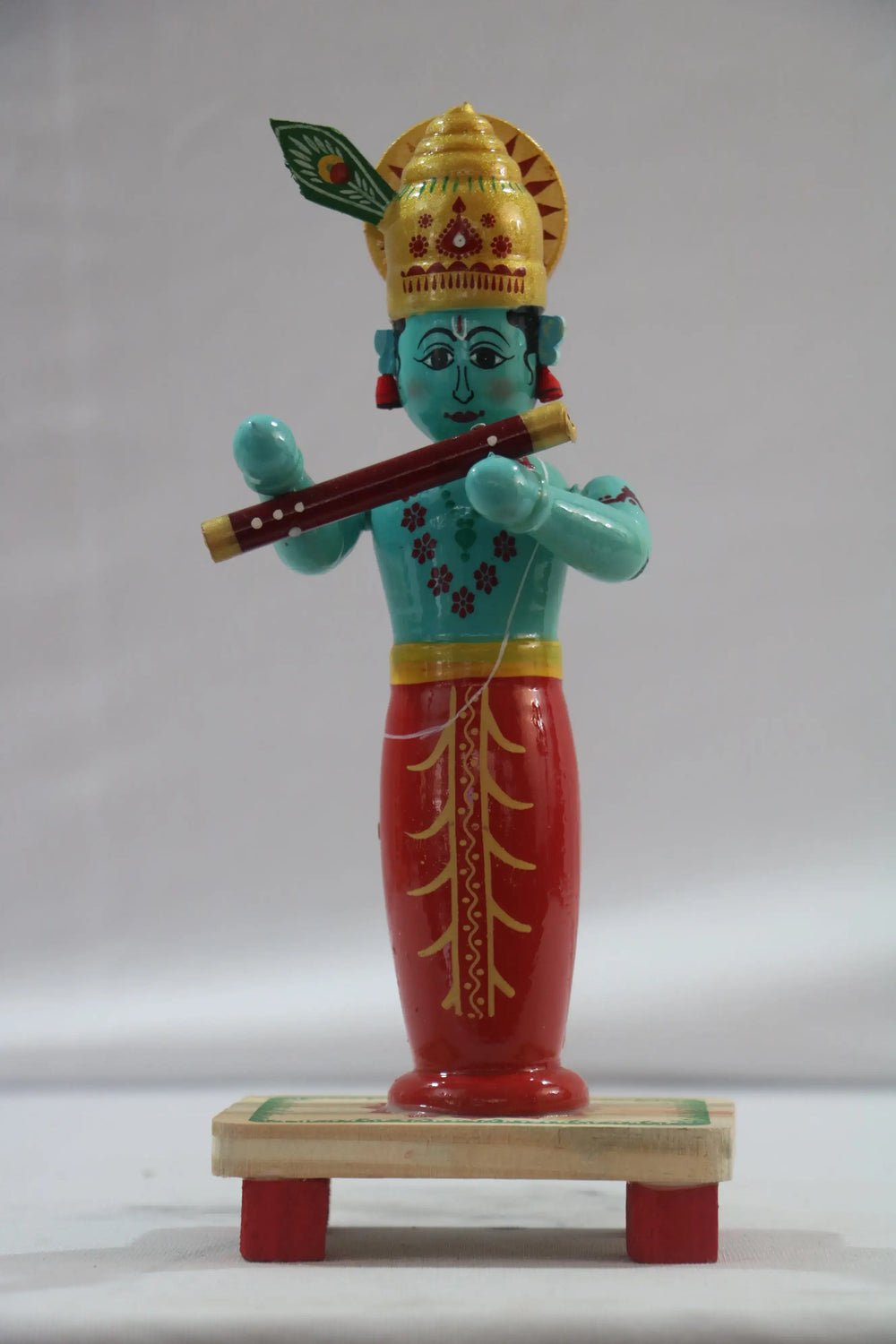 Channapatna Wooden Krishna Idol – Spiritual Handcrafted Artwork SRI_SURYADAYA_CHENNAPATNAM