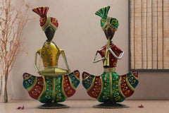 Iron Handpainted Mini Sardar Musician Set of 2