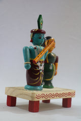 Handcrafted Wooden Radha Krishna Sculpture – Authentic Chennapattnam Art