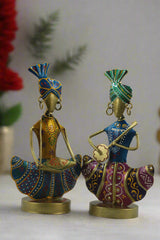 Iron Handpainted Mini Sardar Musician Set of 2
