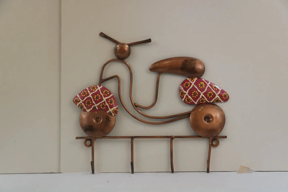 Iron Hand Painted Scooters Wall Hanger Iron Decorative