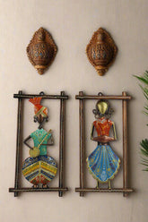 Iron Hand Painted Pair Wall Hangers