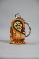 Wooden Girls Keychain – Handcrafted & Hand-Painted Balaji varanasi