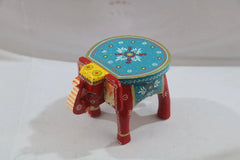 Wooden Hand-Painted Elephant Stool – Decorative Accent Furniture Wooden Decorative