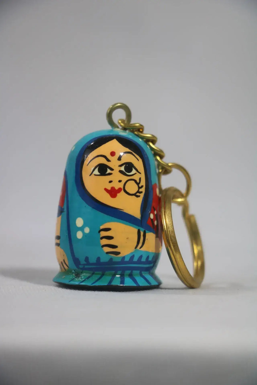Wooden Girls Keychain – Handcrafted & Hand-Painted Balaji varanasi
