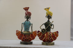 Iron Handpainted Mini Sardar Musician Set of 2