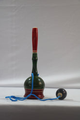 Handcrafted Channapatna Toy – Eye-Hand Alignment Ball Game for Kids