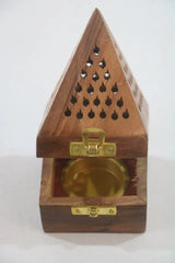 Natural Wood Dhoop Burner – Traditional Pooja Accessory wooden pooja accessories