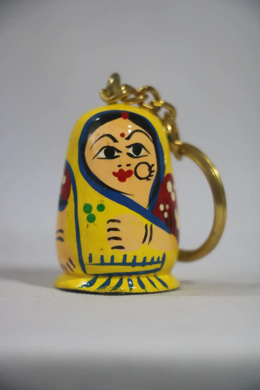 Wooden Girls Keychain – Handcrafted & Hand-Painted Balaji varanasi