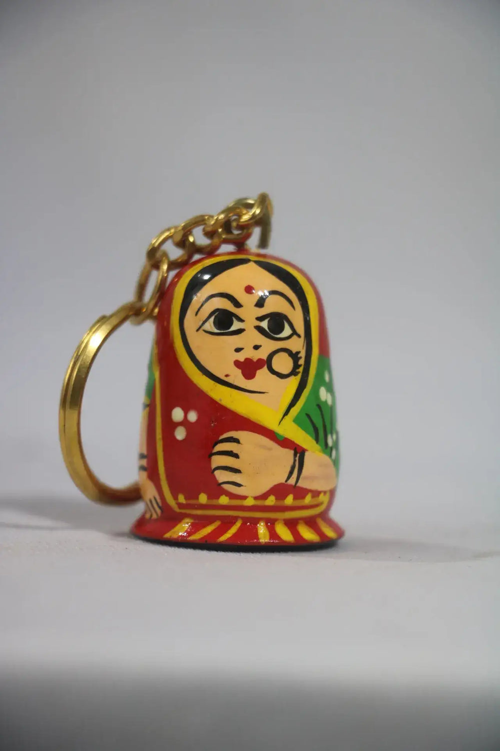 Wooden Girls Keychain – Handcrafted & Hand-Painted Balaji varanasi
