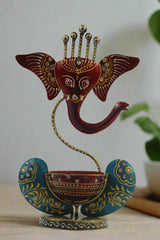 Iron Hand Painted Ganesh Lamp