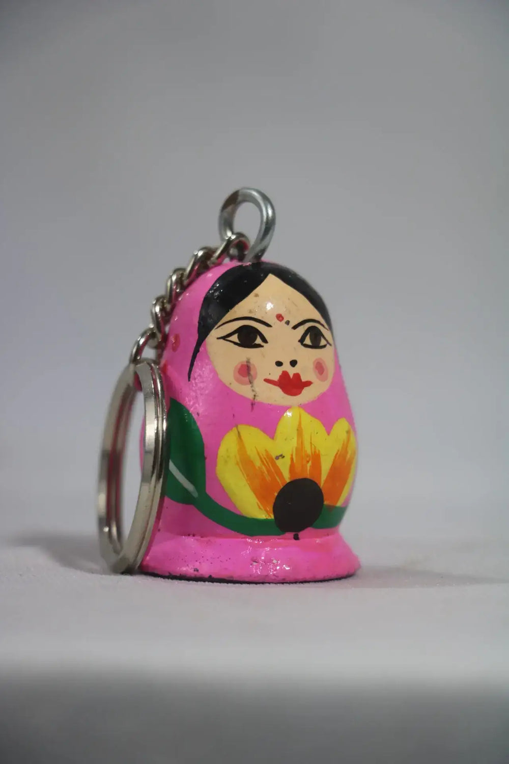 Wooden Girls Keychain – Handcrafted & Hand-Painted Balaji varanasi