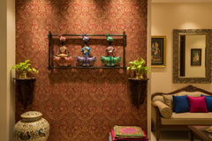 Iron Hand-painted Rajasthani Man Antique Musicians Frame Wall Decor Hanging