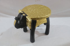Colorful Elephant Stool – Hand-Painted Wooden Home Decor