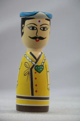 Marwadi Men Peg Doll – Non-Toxic Color, Handcrafted Traditional Toy BHARAT HANDICRAFTS
