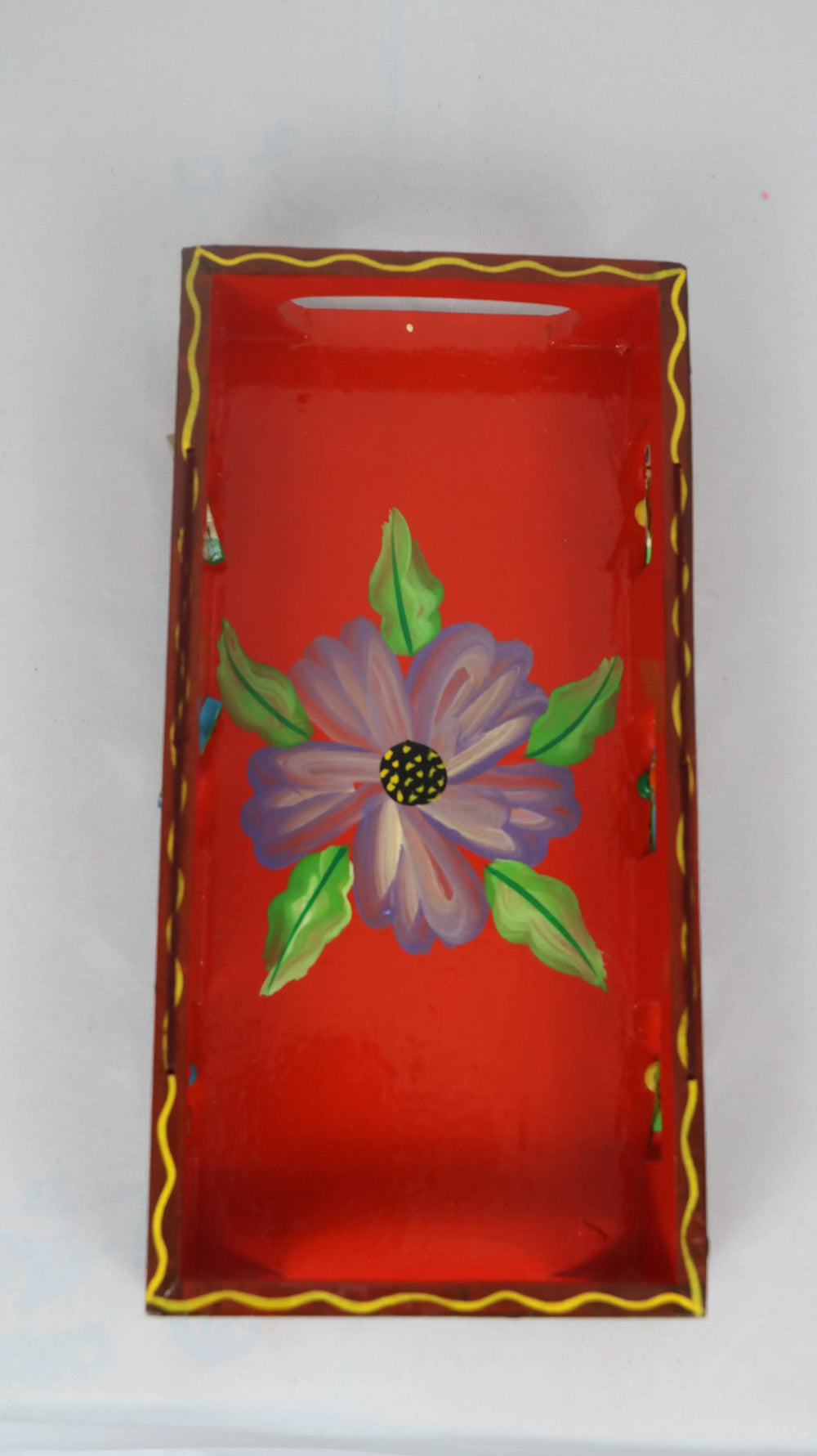 Artisan Hand-Painted Tray – Wooden Decorative Tray for Tea & Snacks Wooden Lacquerware