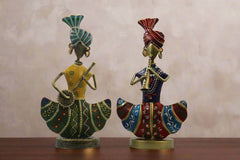 Iron Handpainted Mini Sardar Musician Set of 2