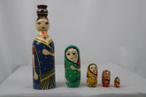 Handcrafted Wooden Nesting Doll Set – Cute Girls Design