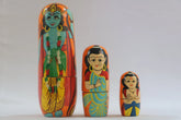 Wooden Hand Painted Nesting Doll Rama Set Balaji varanasi