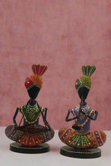 Iron Handpainted Mini Sardar Musician Set of 2