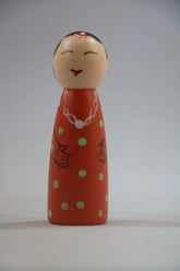 Wooden Girl Peg Doll – Handmade with Non-Toxic Paint Wooden Lacquerware&toys