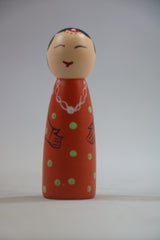 Wooden Girl Peg Doll – Handmade with Non-Toxic Paint