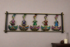 Iron Hand Painted Sardar Musicians "5" Wall Hanger