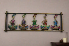 Iron Hand Painted Sardar Musicians "5" Wall Hanger Iron Decorative