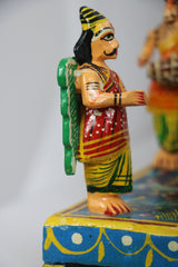 Ksheera Sagar Scene – Hand-Painted Wooden Panel Depicting Samudra Manthan