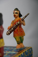 Ksheera Sagar Scene – Hand-Painted Wooden Panel Depicting Samudra Manthan