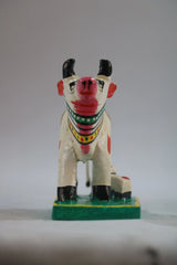 Handcrafted Cow with Baby – Wooden Painted Indian Sacred Animal Idol Balaji varanasi