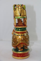 Handcrafted Wooden Elephant Ambari Pallaki | Colorful Hand-Painted Art