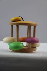 Cylindrical Rattle with Wooden Bars non-Toxic colors