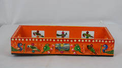 Artisan Hand-Painted Tray – Wooden Decorative Tray for Tea & Snacks