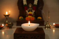 Handcrafted Marble Deepam/DIyas-Perfect for Puja & Home Decor Marble Soft Stone