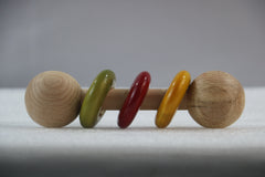 Non-Toxic Baby Rattle – Dumbbell Shape, Multicolor Fun