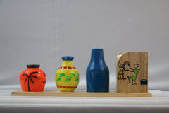 Channapatna Wooden Pot Set with Pen Stand – Handcrafted Desk & Home Decor