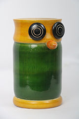 Wooden Owl Pen Stand – Artisan Carved Desk Accessory for Stylish Organization