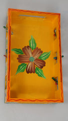Artisan Hand-Painted Tray – Wooden Decorative Tray for Tea & Snacks Wooden Lacquerware