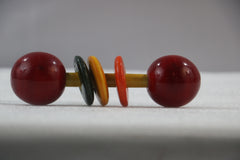 Non-Toxic Baby Rattle – Dumbbell Shape, Multicolor Fun